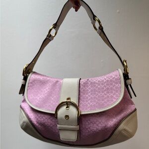 COACH Y2K STYLE PINK BAGUETTE BUCKLE SOHO HOBO BAG 1456 🌸🌸🌸